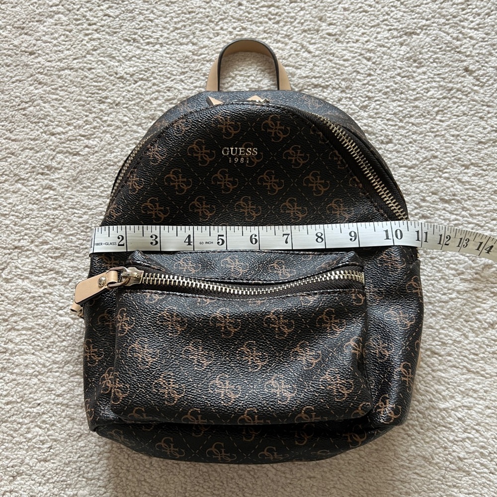 Guess Black and Brown Patterned Mini Backpack - Picture 5 of 8